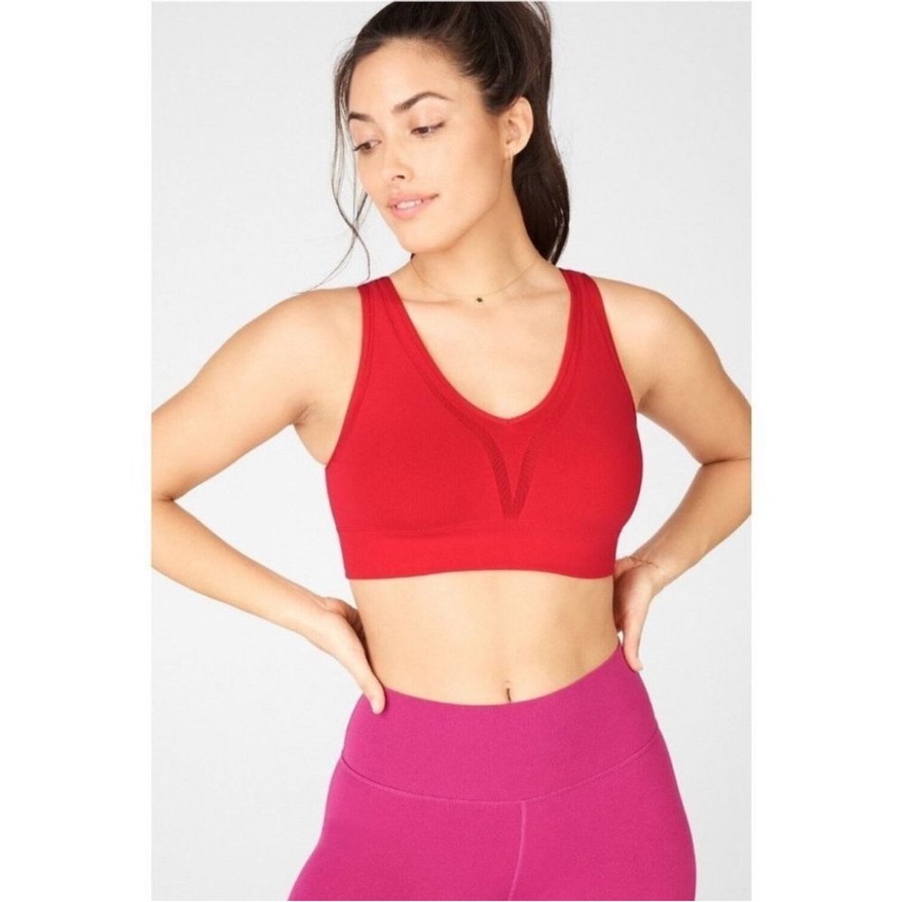 Fabletics Katrina Low Impact Sports Bra Red Apple  Breathable size M